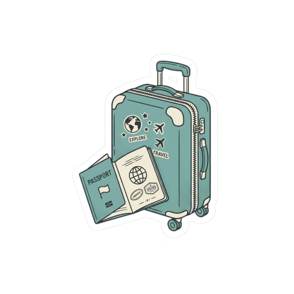 Travel Sticker — Passport & Suitcase Kiss-Cut Vinyl Sticker
