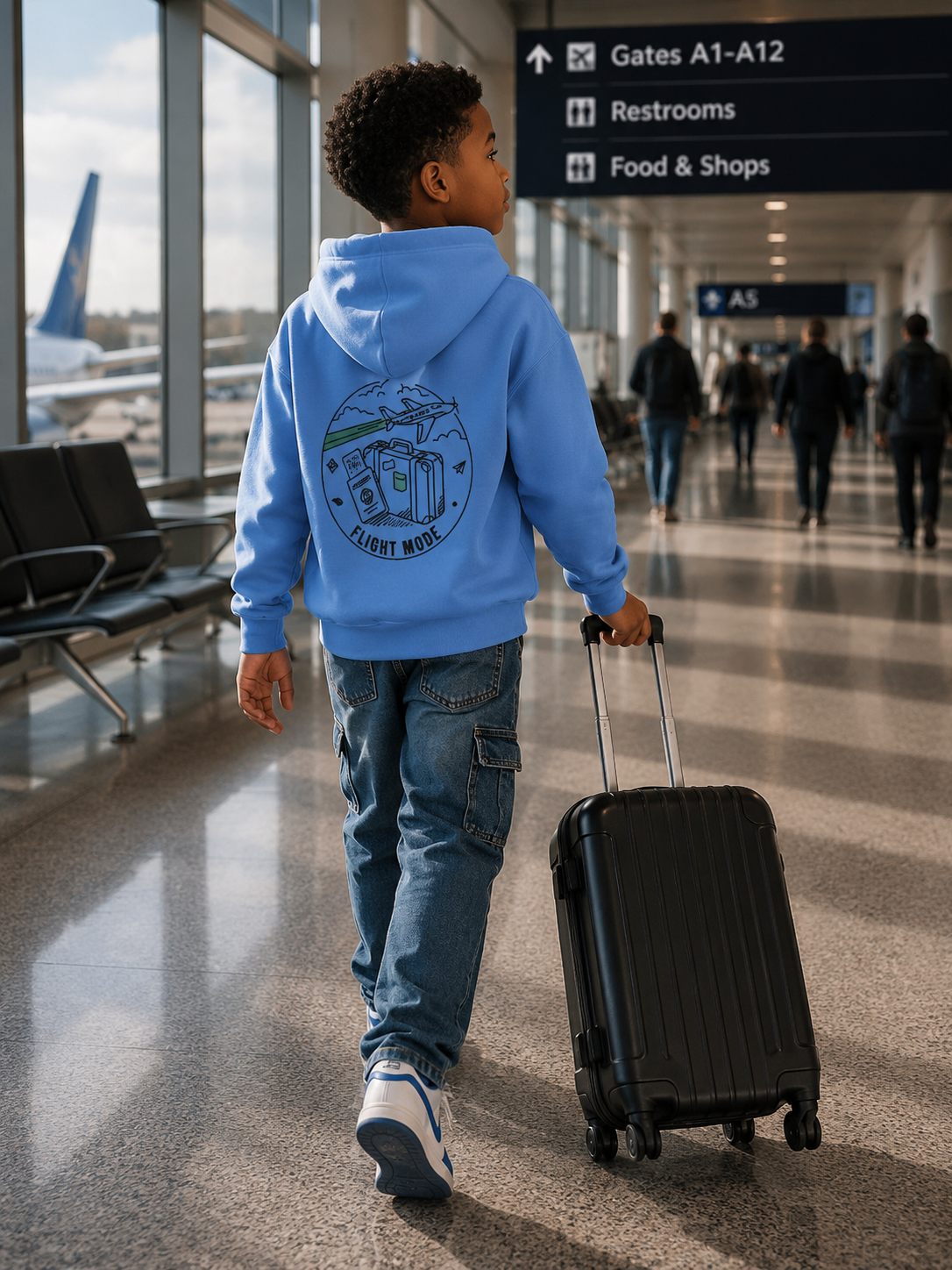 Youth Hoodie – 'Plane Obsessed' Travel Graphic Pullover (Flight Mode Design)