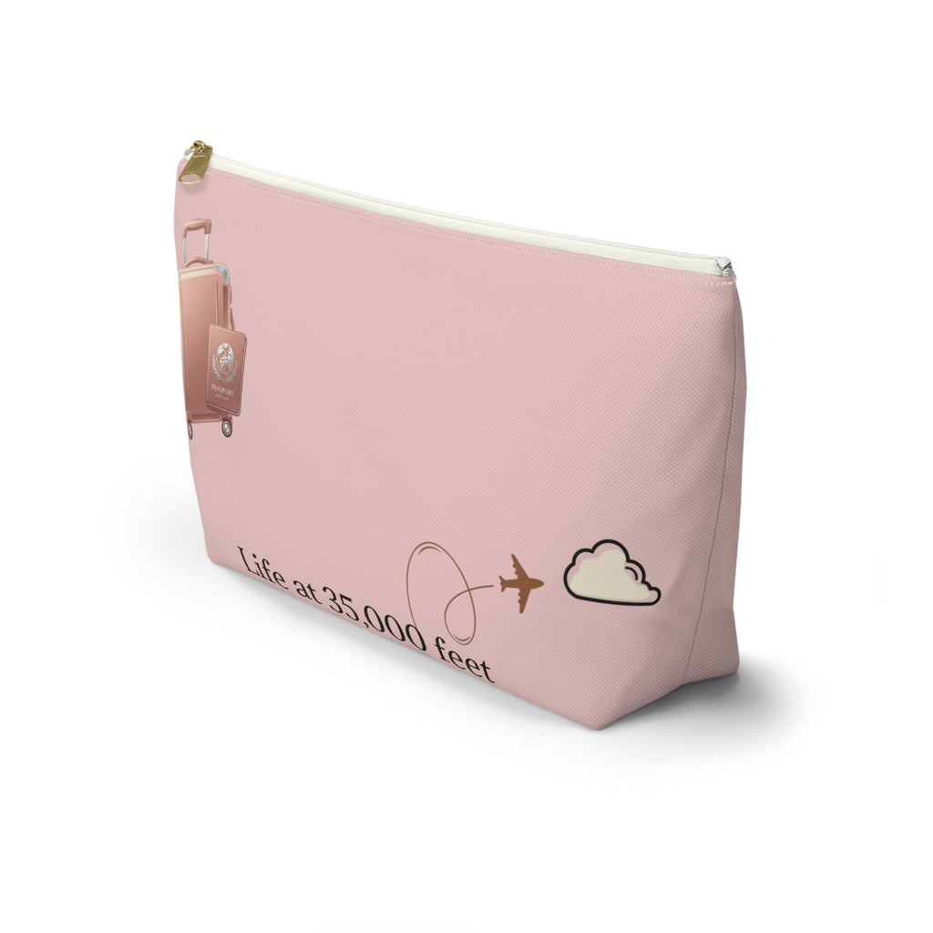 Plane Obsessed Travel Accessory Pouch — T‑Bottom Cosmetic Bag for Jetsetters
