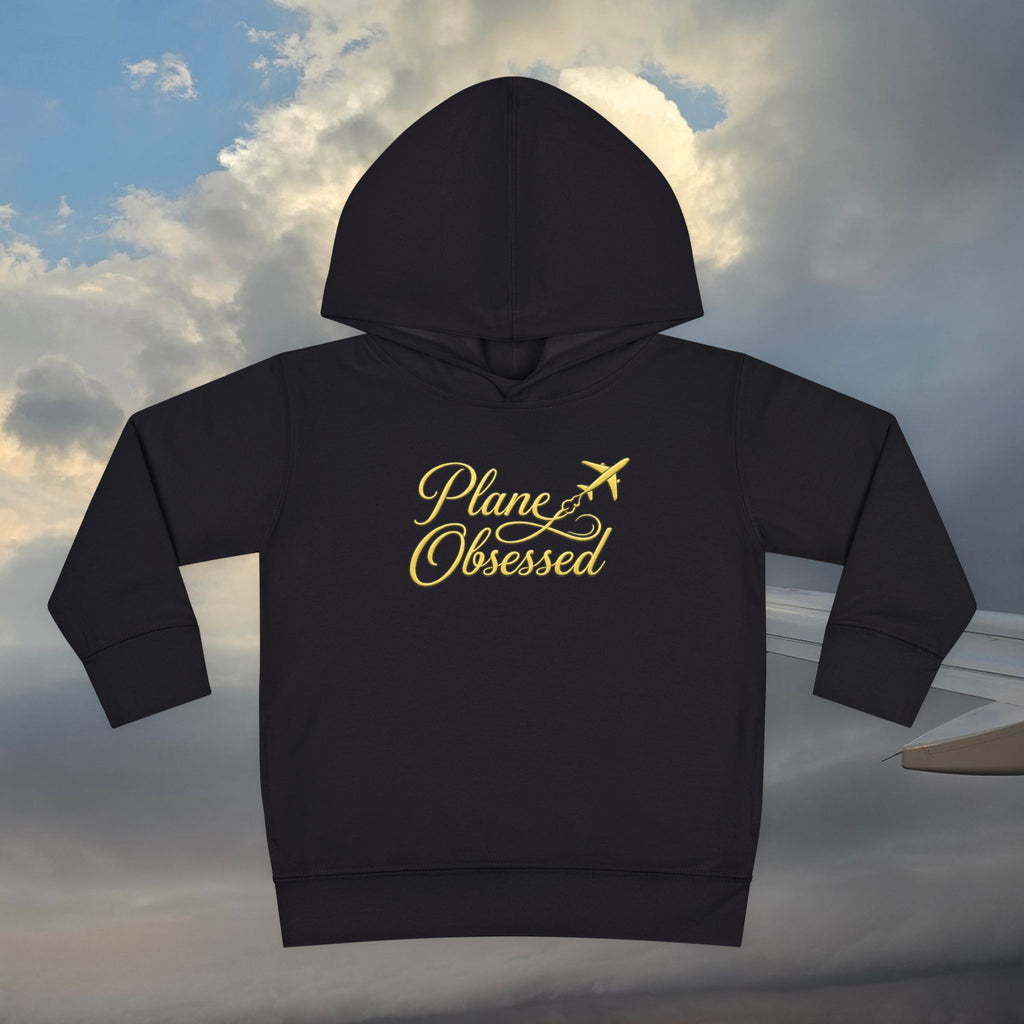 Toddler Hoodie - 'Plane Obsessed' Cute Cloud & Flight Mode Airplane Pullover
