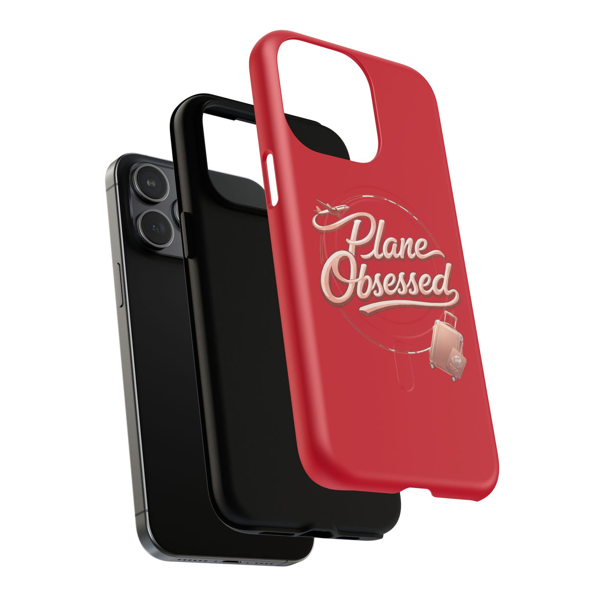 Plane Obsessed Magnetic Phone Case — Tough Protective Travel Case with Luggage Design