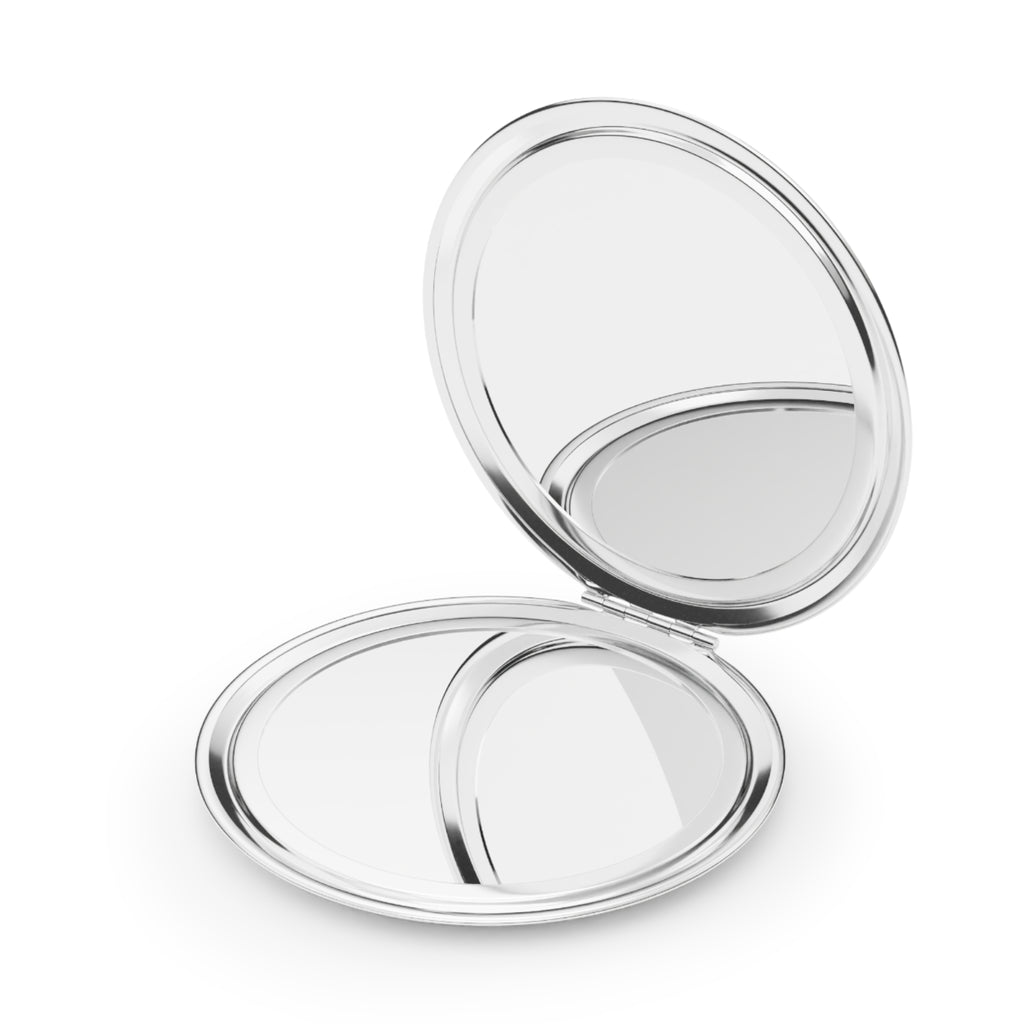 Compact Travel Mirror — "Flight Mode" Round Pocket Mirror (Passport & Luggage Design)