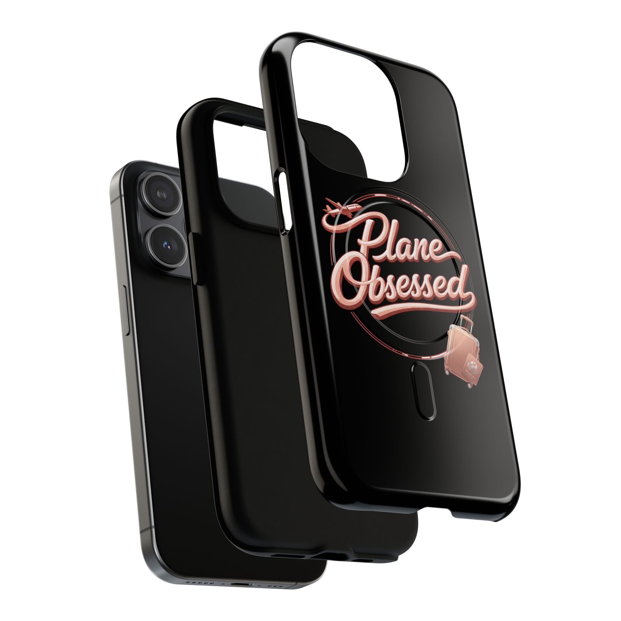 Plane Obsessed Magnetic Phone Case — Tough Protective Travel Case with Luggage Design
