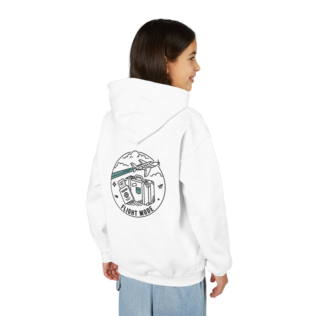 Youth Hoodie – 'Plane Obsessed' Travel Graphic Pullover (Flight Mode Design)