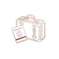 Travel Passport & Suitcase Kiss-Cut Sticker — Minimal Line Art Travel Decal