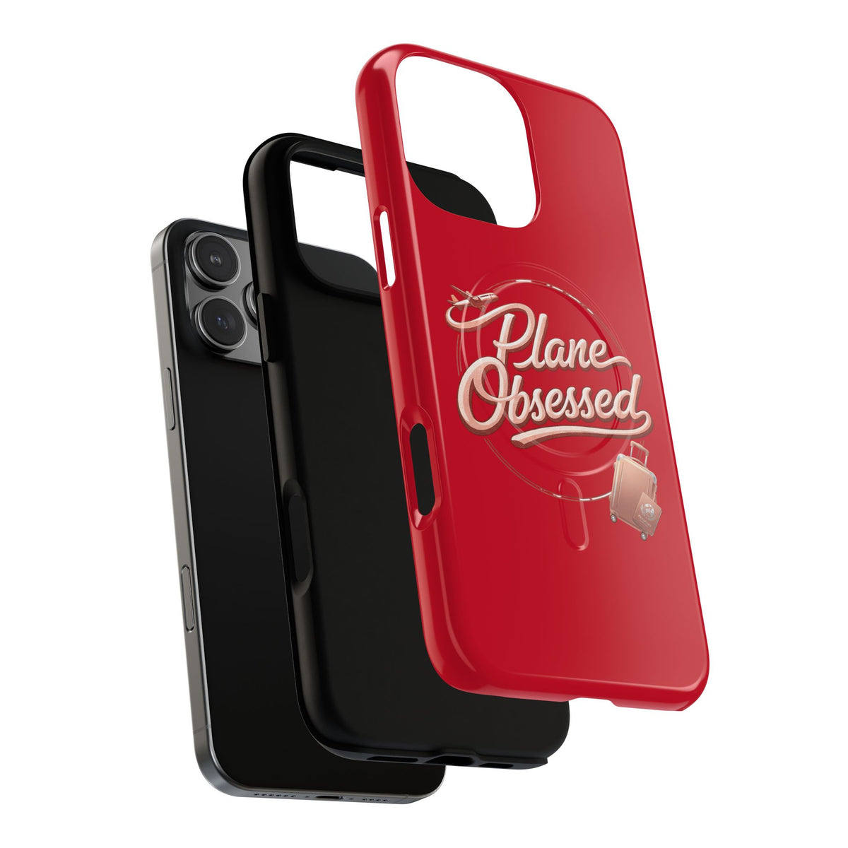 Plane Obsessed Magnetic Phone Case — Tough Protective Travel Case with Luggage Design