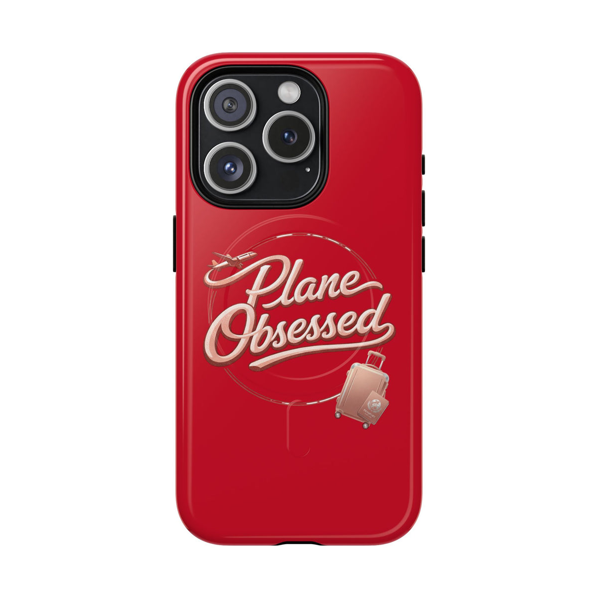 Plane Obsessed Magnetic Phone Case — Tough Protective Travel Case with Luggage Design