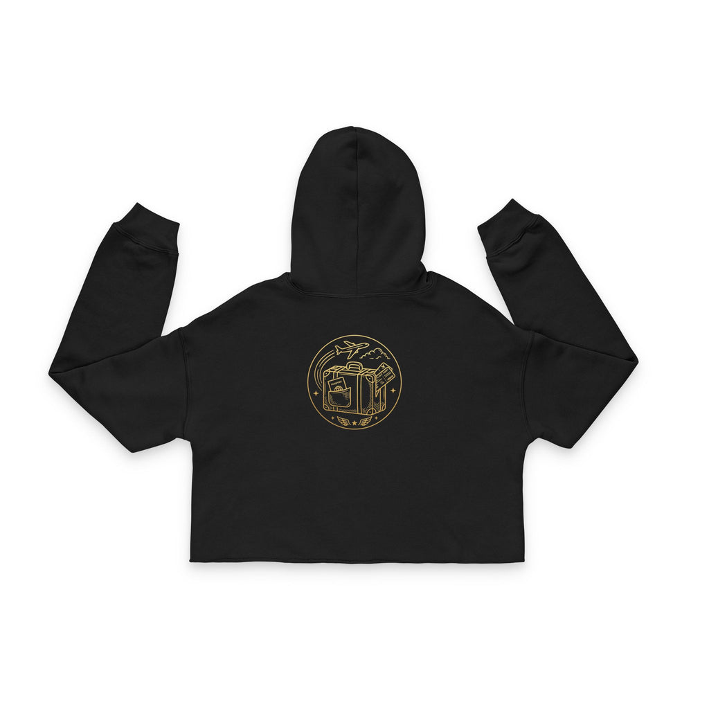 Cropped Hoodie — Minimal Gold Script Chest Logo
