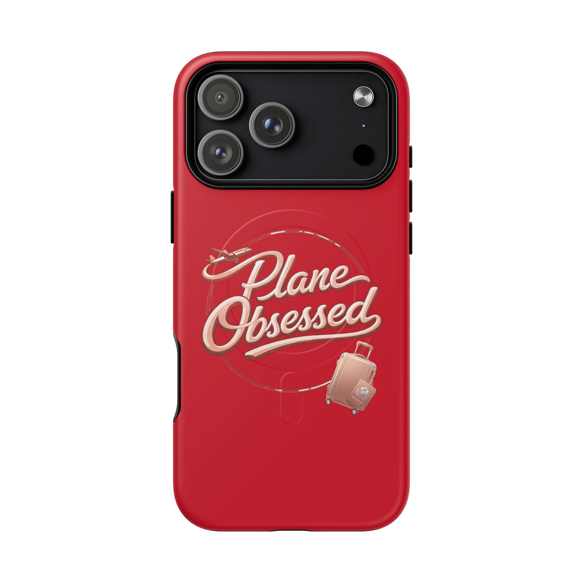Plane Obsessed Magnetic Phone Case — Tough Protective Travel Case with Luggage Design