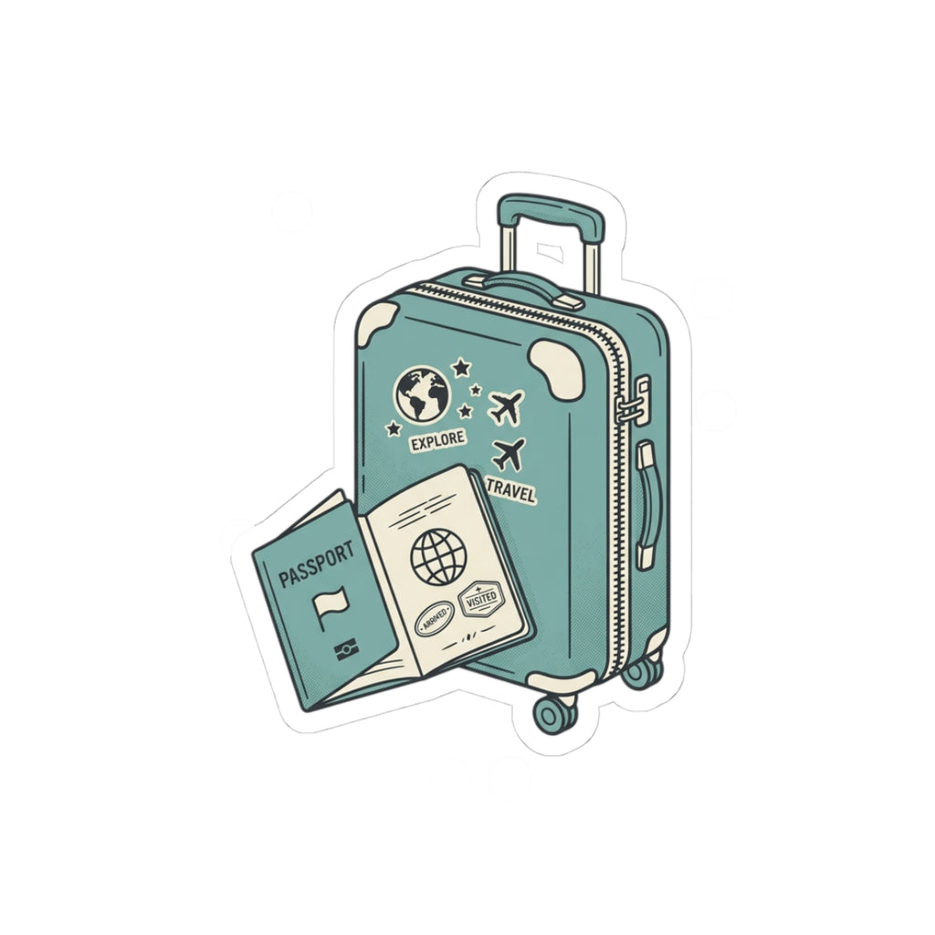 Travel Sticker — Passport & Suitcase Kiss-Cut Vinyl Sticker