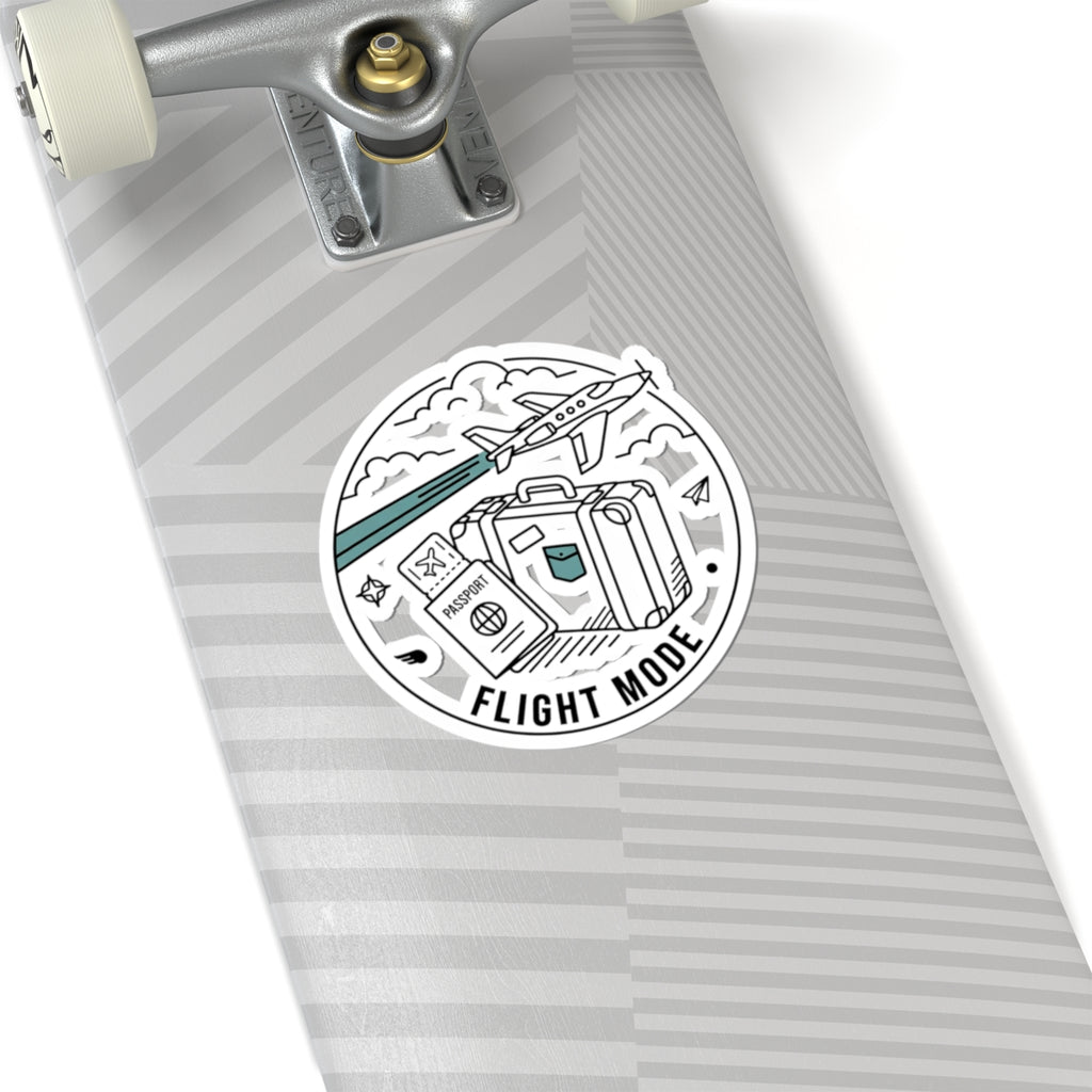 Flight Mode Travel Sticker — Passport & Luggage Kiss-Cut Decal