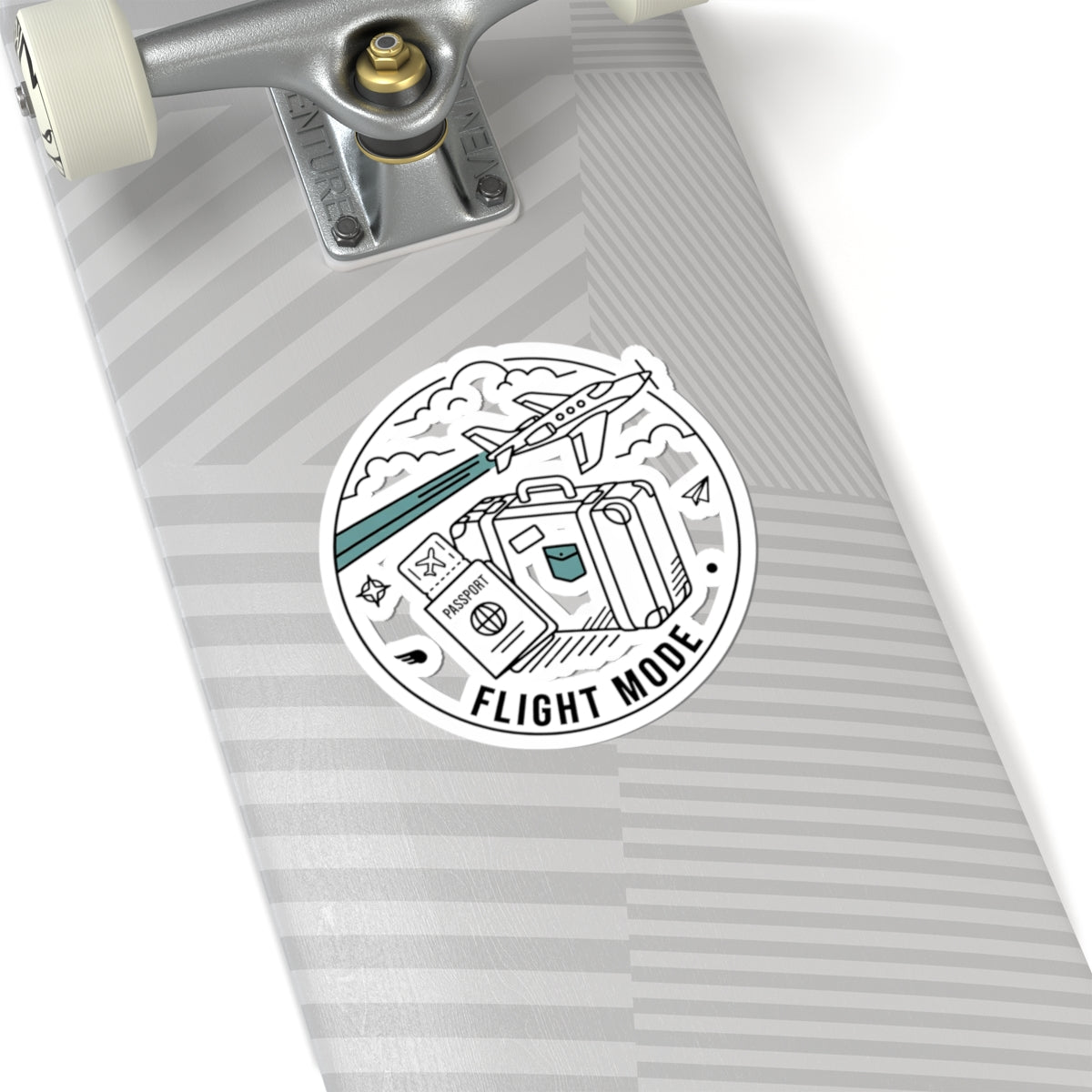 Flight Mode Travel Sticker — Passport & Luggage Kiss-Cut Decal
