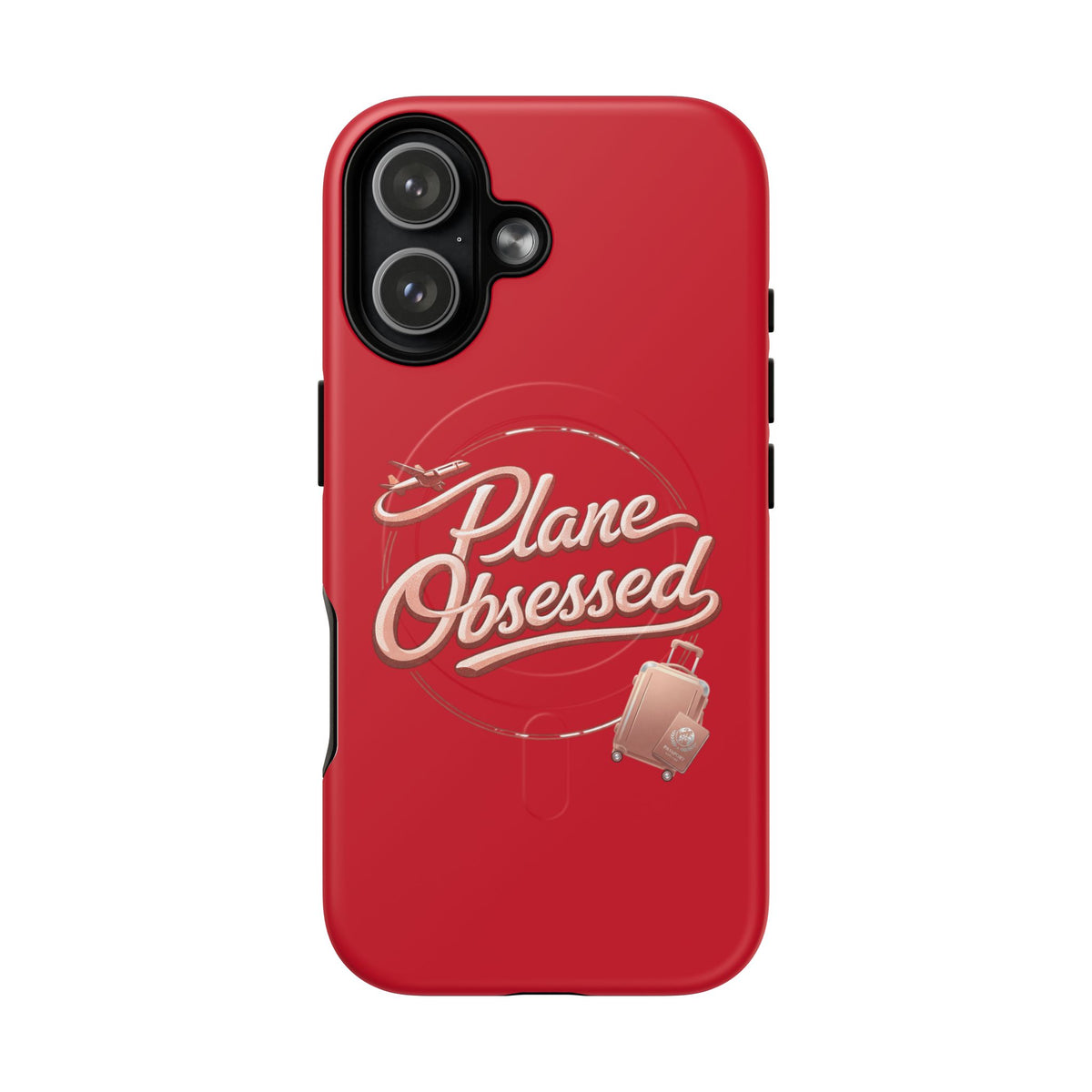 Plane Obsessed Magnetic Phone Case — Tough Protective Travel Case with Luggage Design