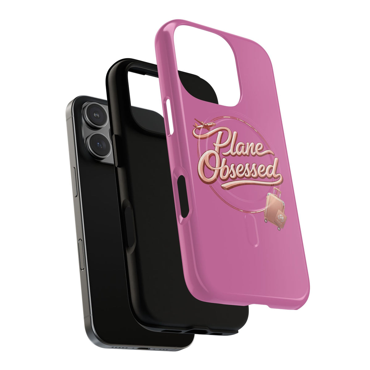 Plane Obsessed Magnetic Phone Case — Tough Protective Travel Case with Luggage Design
