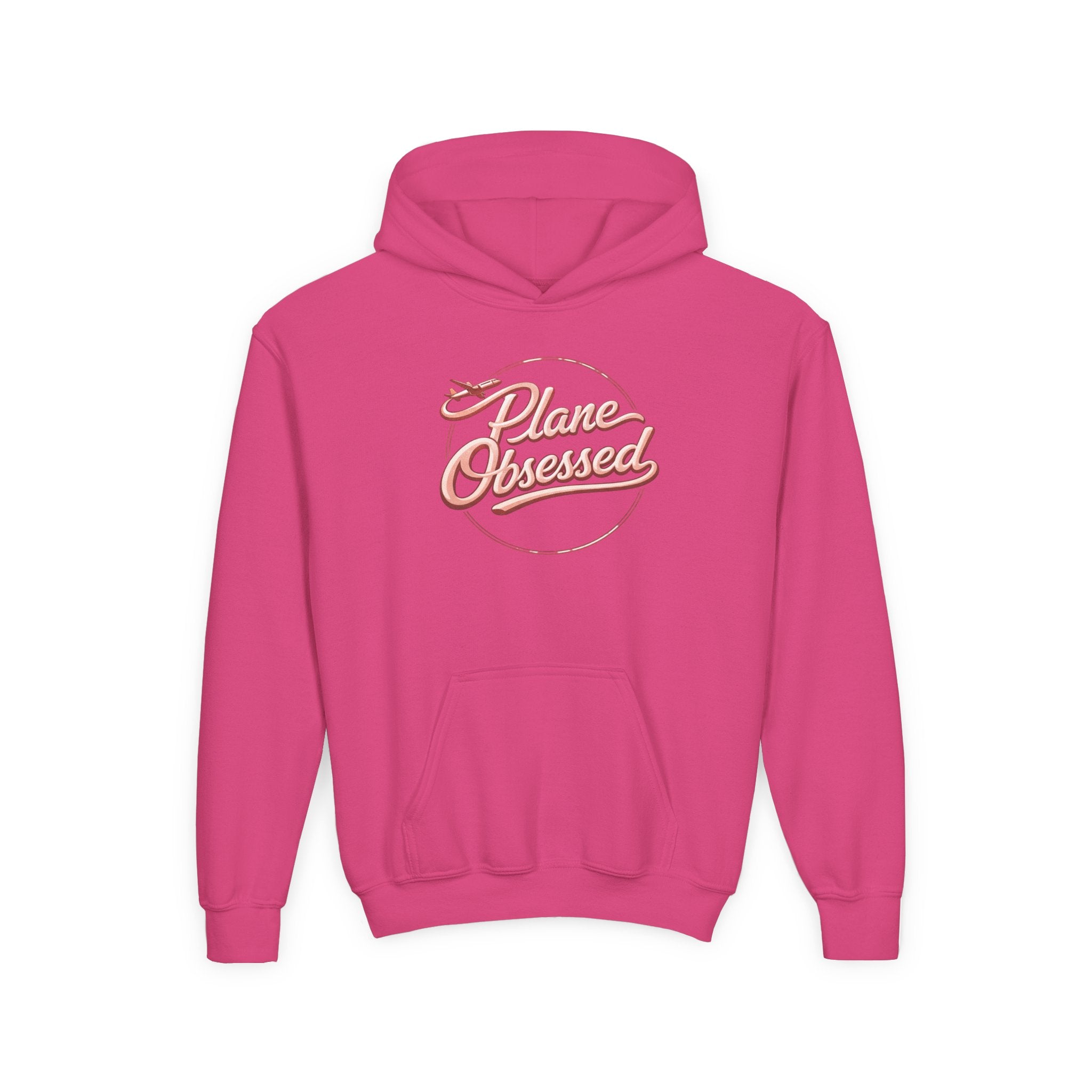 Youth Hoodie – 'Plane Obsessed' Travel Graphic Pullover (Flight Mode Design)