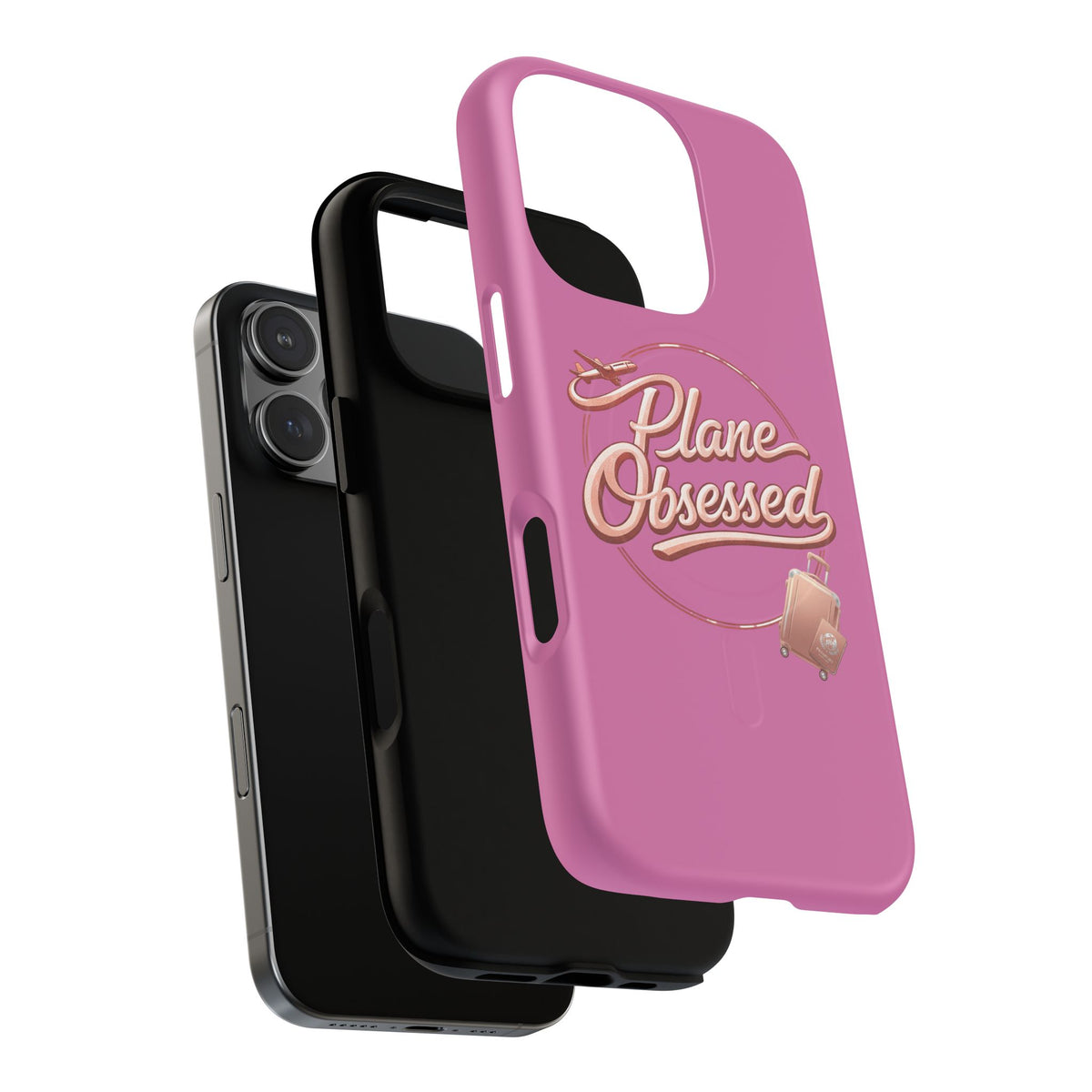 Plane Obsessed Magnetic Phone Case — Tough Protective Travel Case with Luggage Design