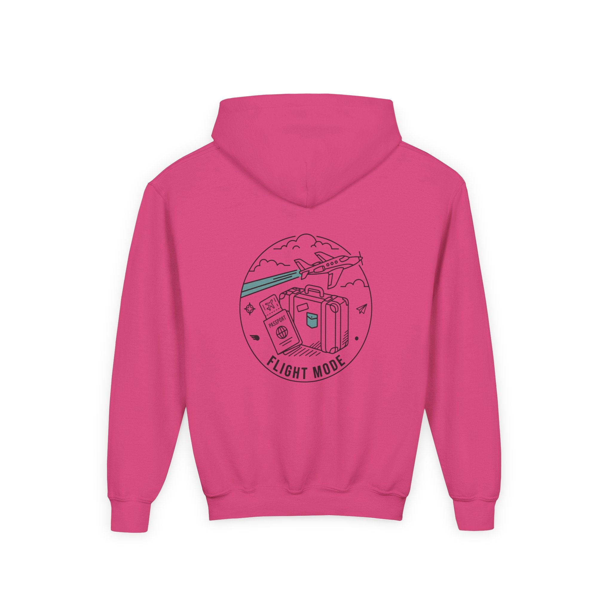 Youth Hoodie – 'Plane Obsessed' Travel Graphic Pullover (Flight Mode Design)