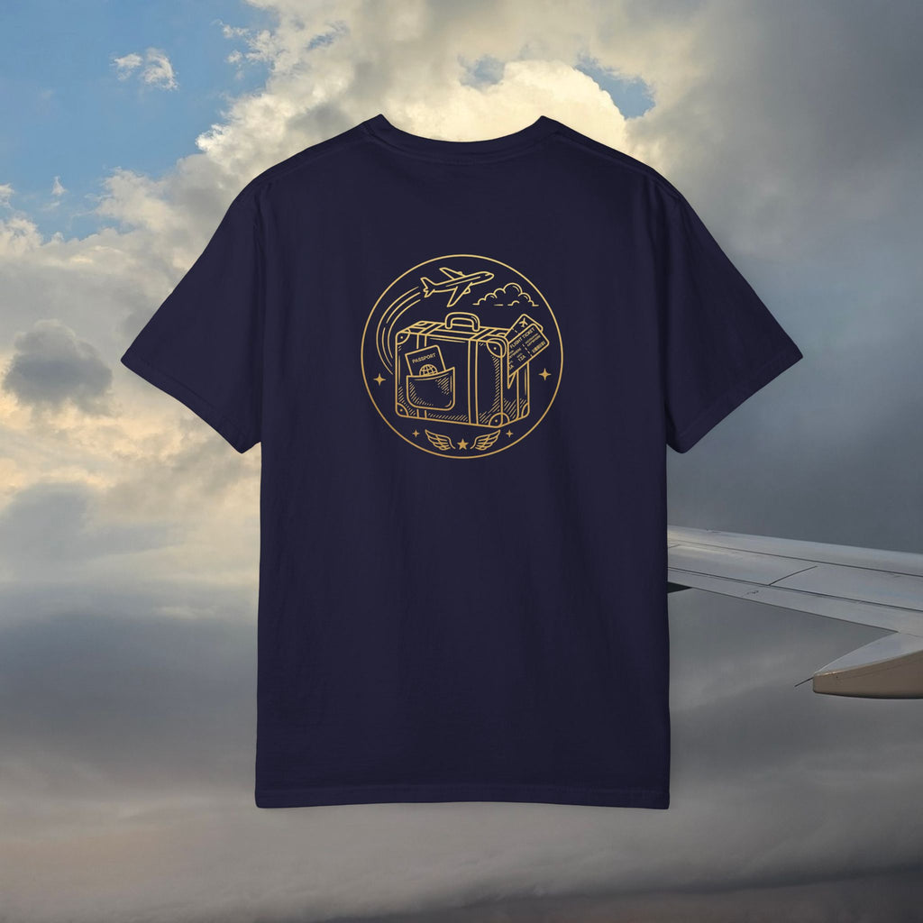 Plane Obsessed T-Shirt — Gold Script Travel Tee