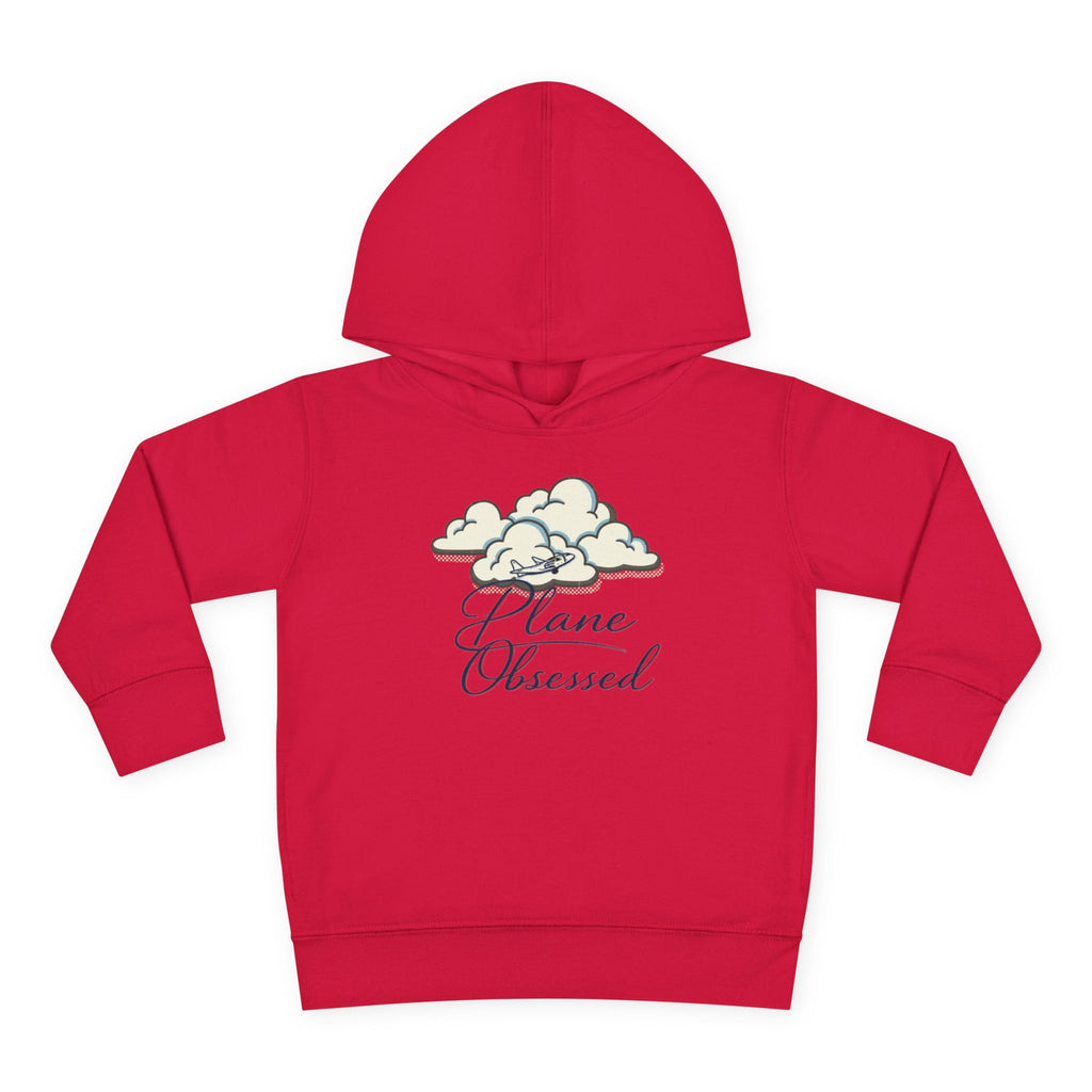 Toddler Hoodie - 'Plane Obsessed' Cute Cloud & Flight Mode Airplane Pullover
