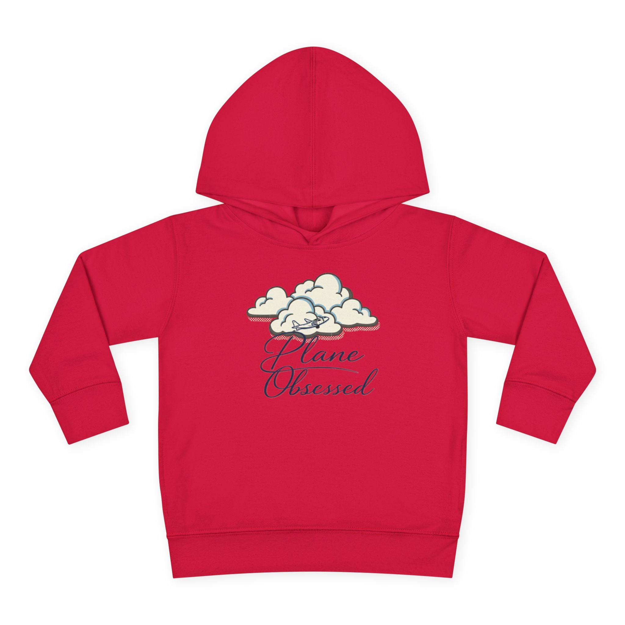 Toddler Hoodie - 'Plane Obsessed' Cute Cloud & Flight Mode Airplane Pullover