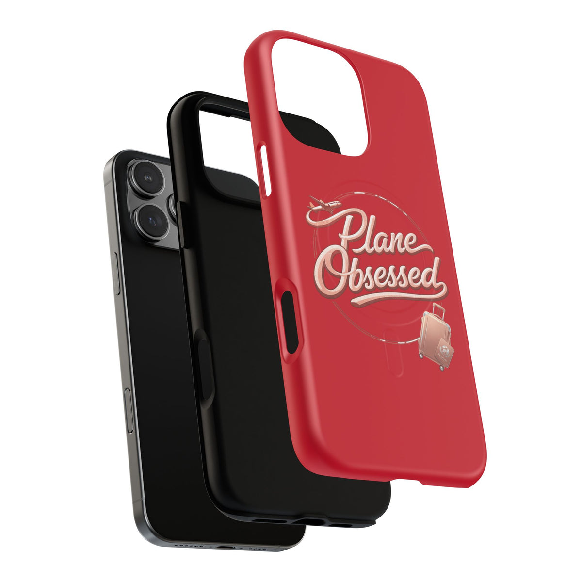 Plane Obsessed Magnetic Phone Case — Tough Protective Travel Case with Luggage Design