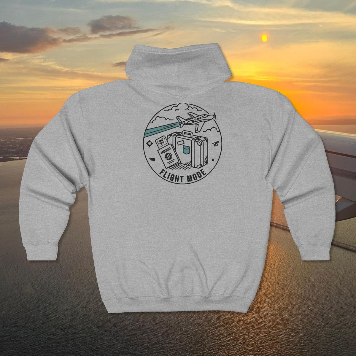 Plane Obsessed Zip Hoodie — Travel Graphic Full-Zip Sweatshirt