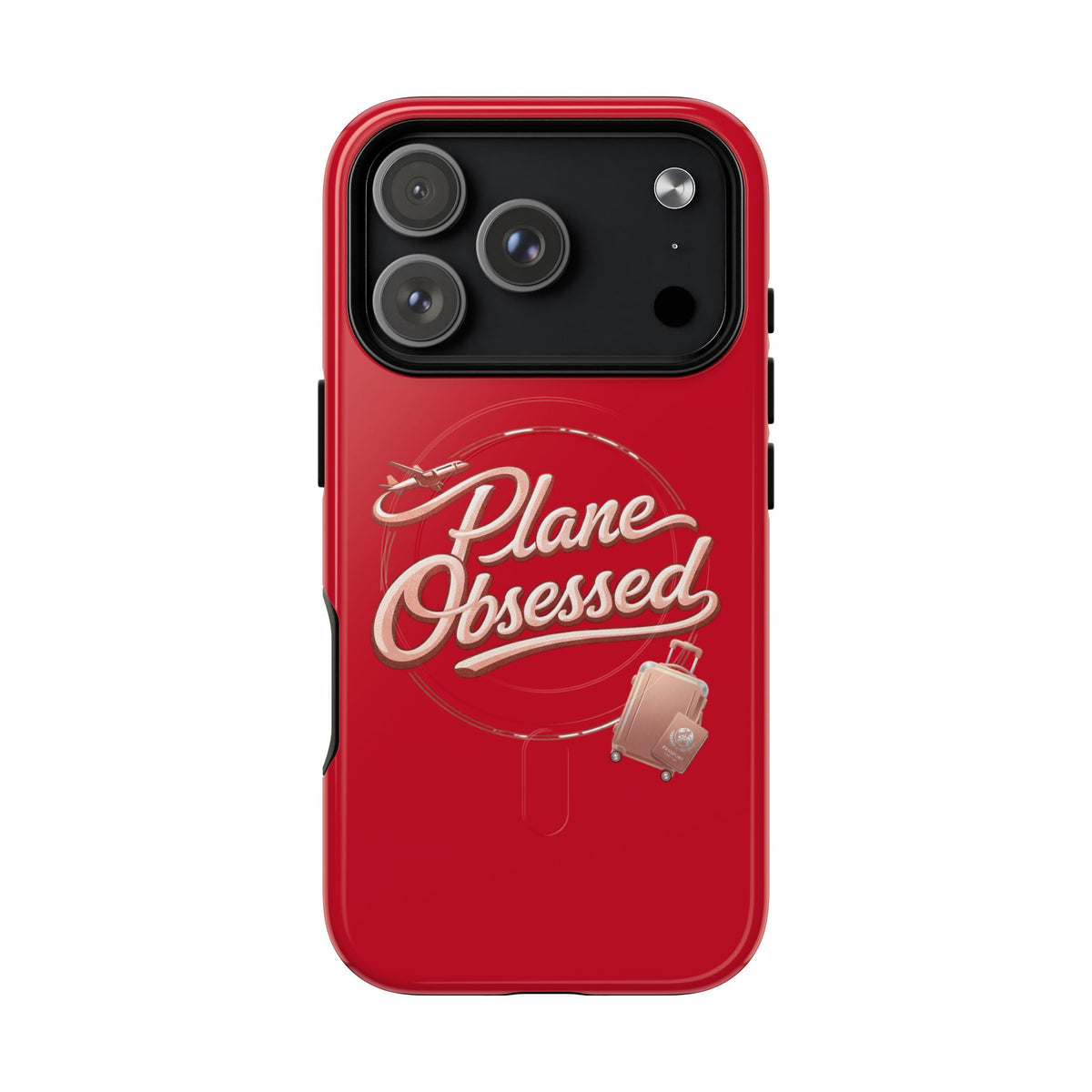 Plane Obsessed Magnetic Phone Case — Tough Protective Travel Case with Luggage Design