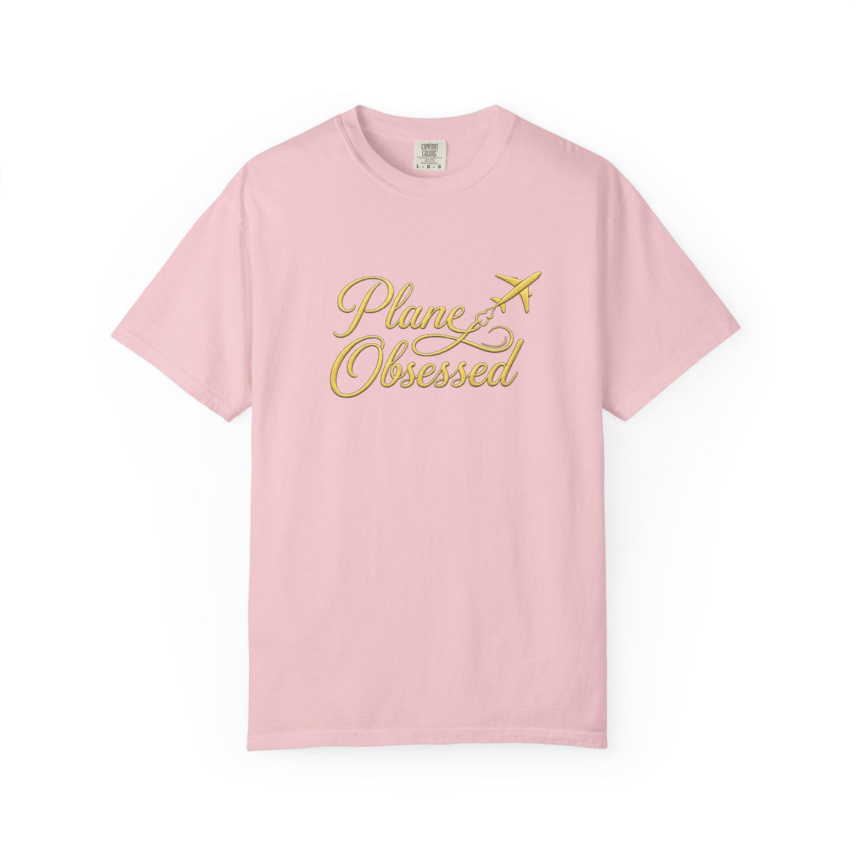 Plane Obsessed T-Shirt — Gold Script Travel Tee