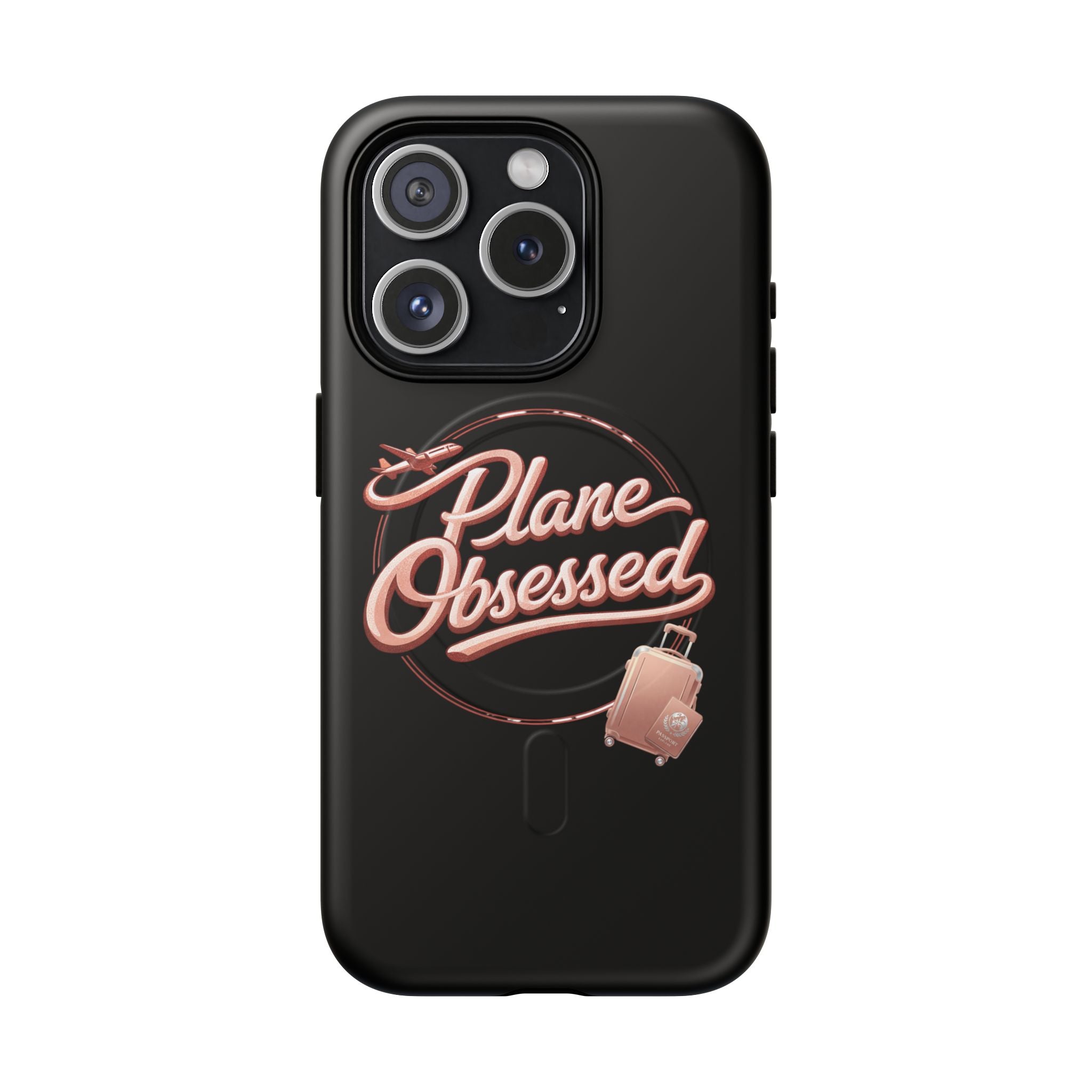 Plane Obsessed Magnetic Phone Case — Tough Protective Travel Case with Luggage Design