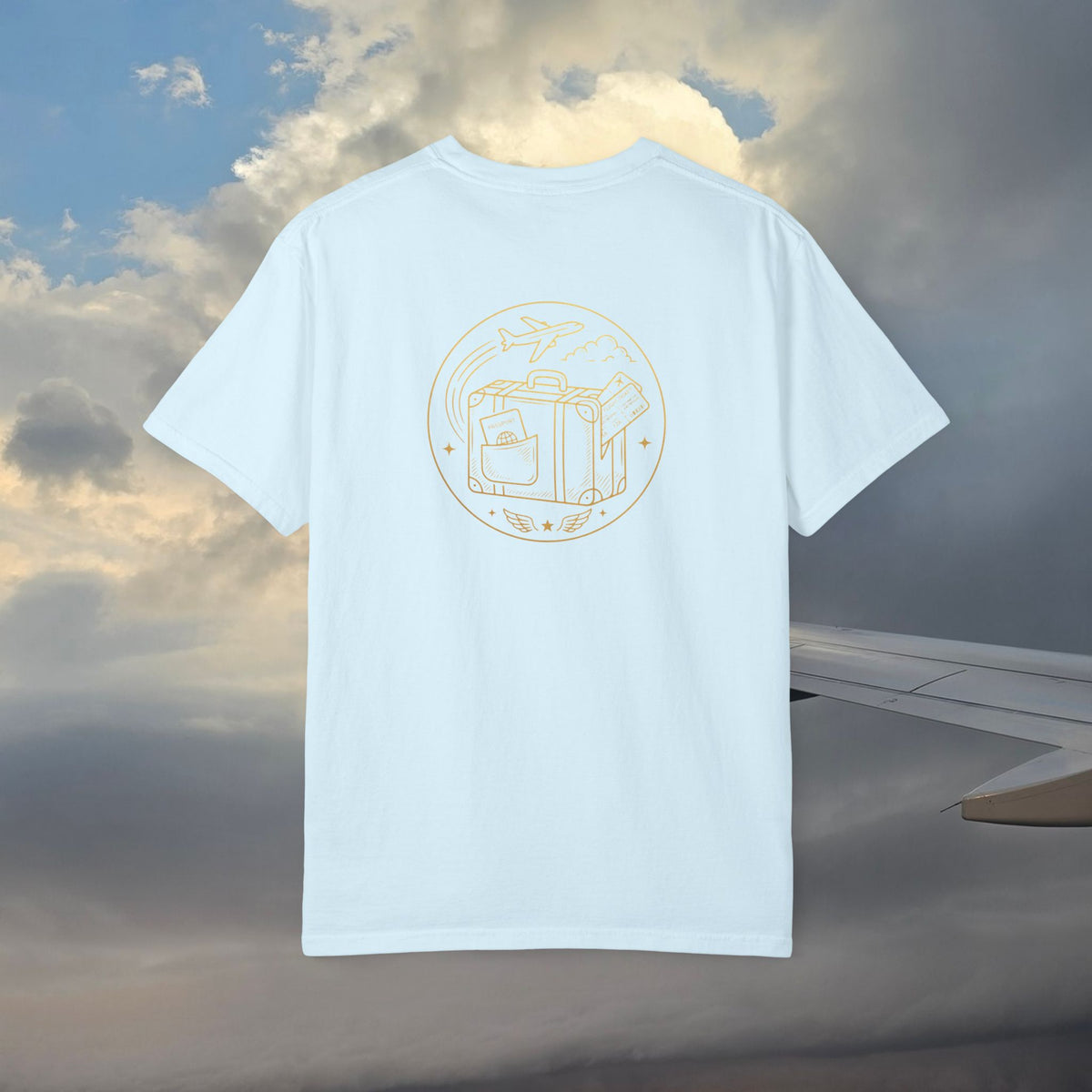 Plane Obsessed T-Shirt — Gold Script Travel Tee