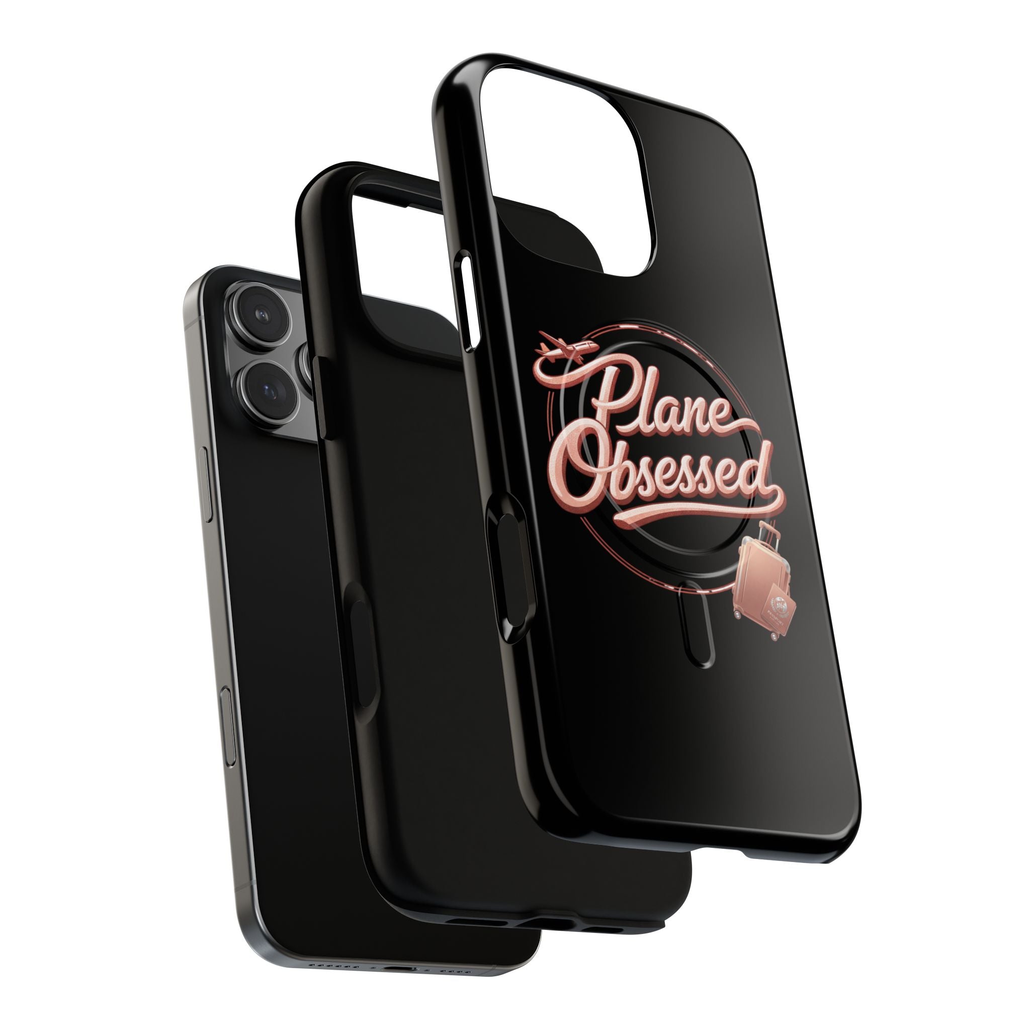 Plane Obsessed Magnetic Phone Case — Tough Protective Travel Case with Luggage Design