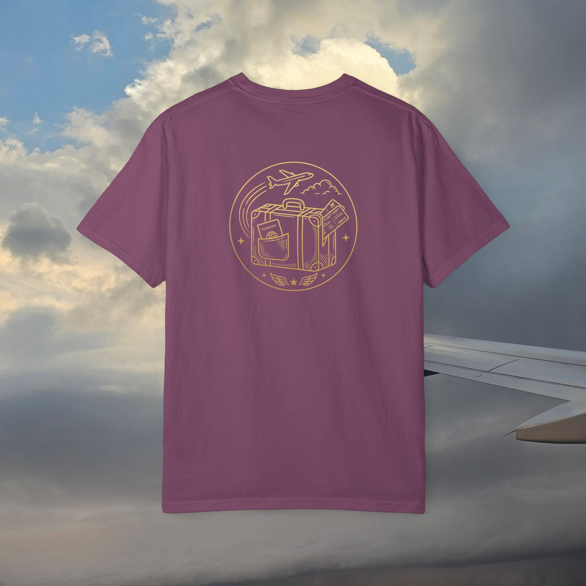 Plane Obsessed T-Shirt — Gold Script Travel Tee