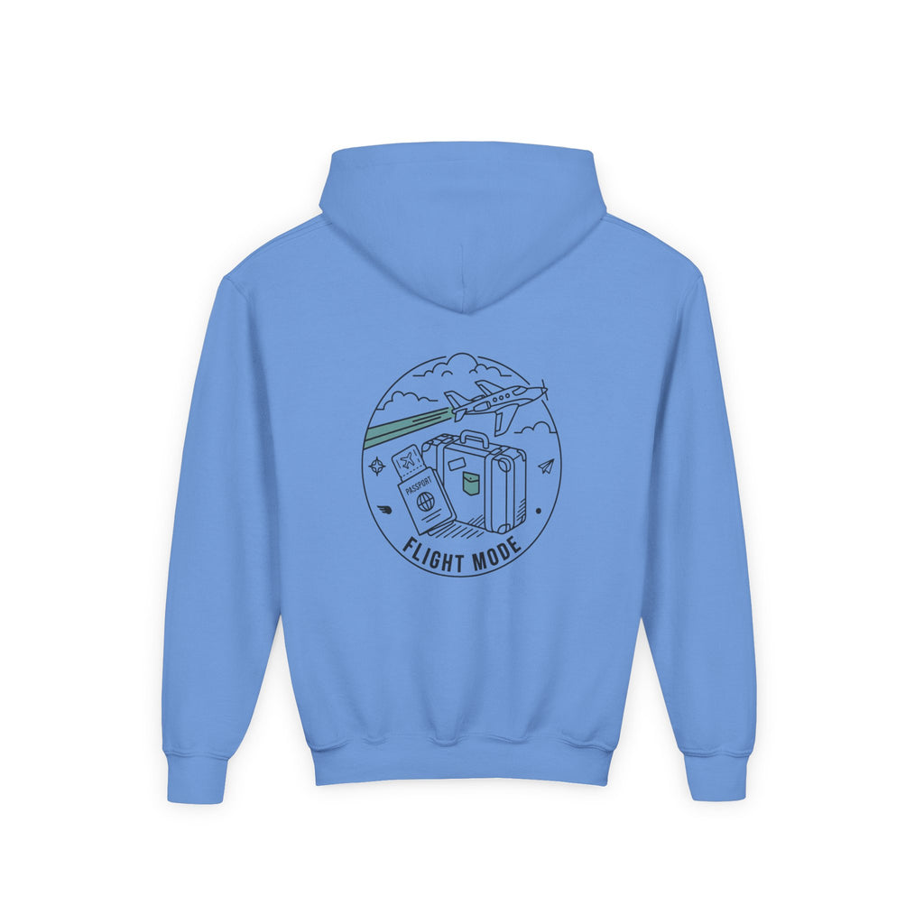 Youth Hoodie – 'Plane Obsessed' Travel Graphic Pullover (Flight Mode Design)