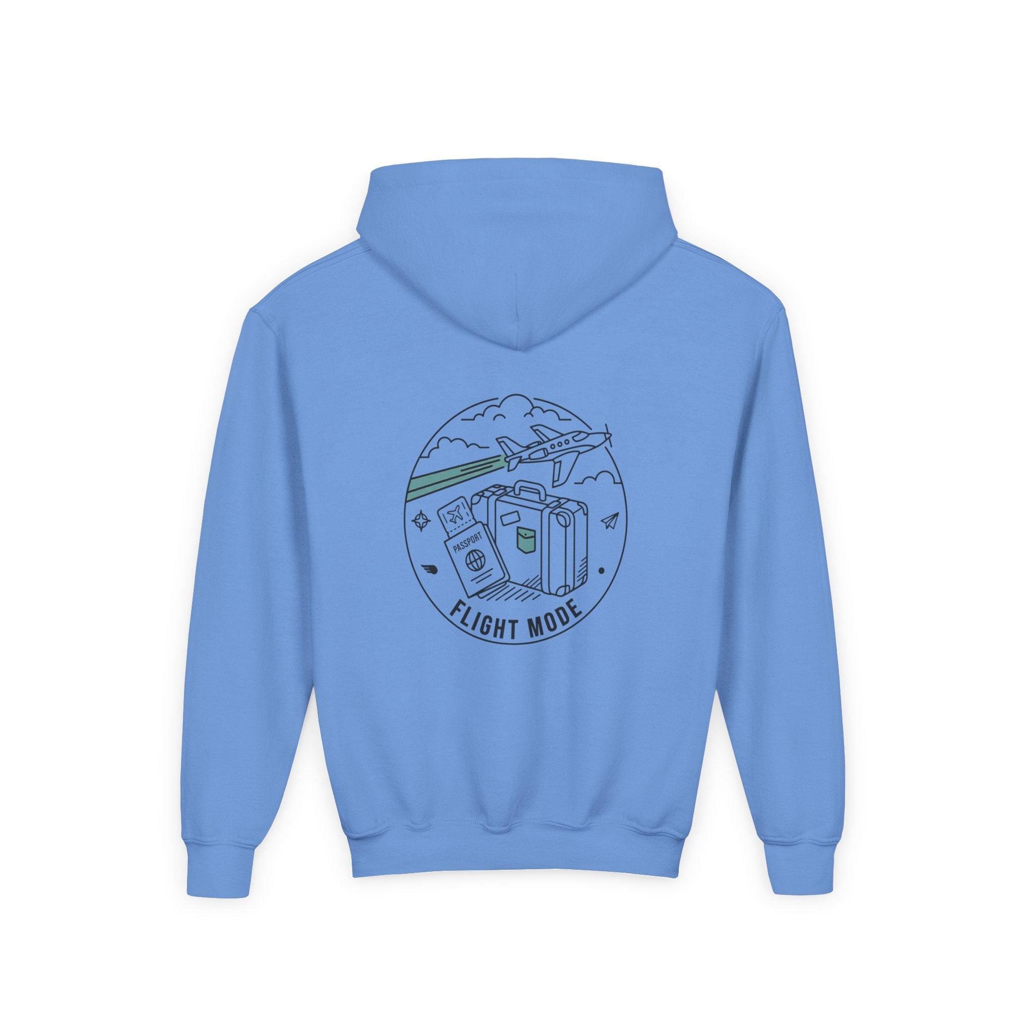 Youth Hoodie – 'Plane Obsessed' Travel Graphic Pullover (Flight Mode Design)