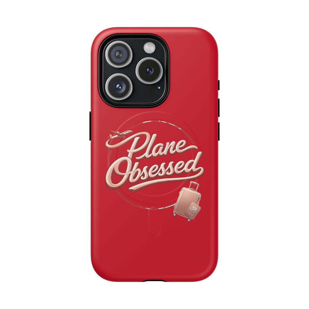 Plane Obsessed Magnetic Phone Case — Tough Protective Travel Case with Luggage Design