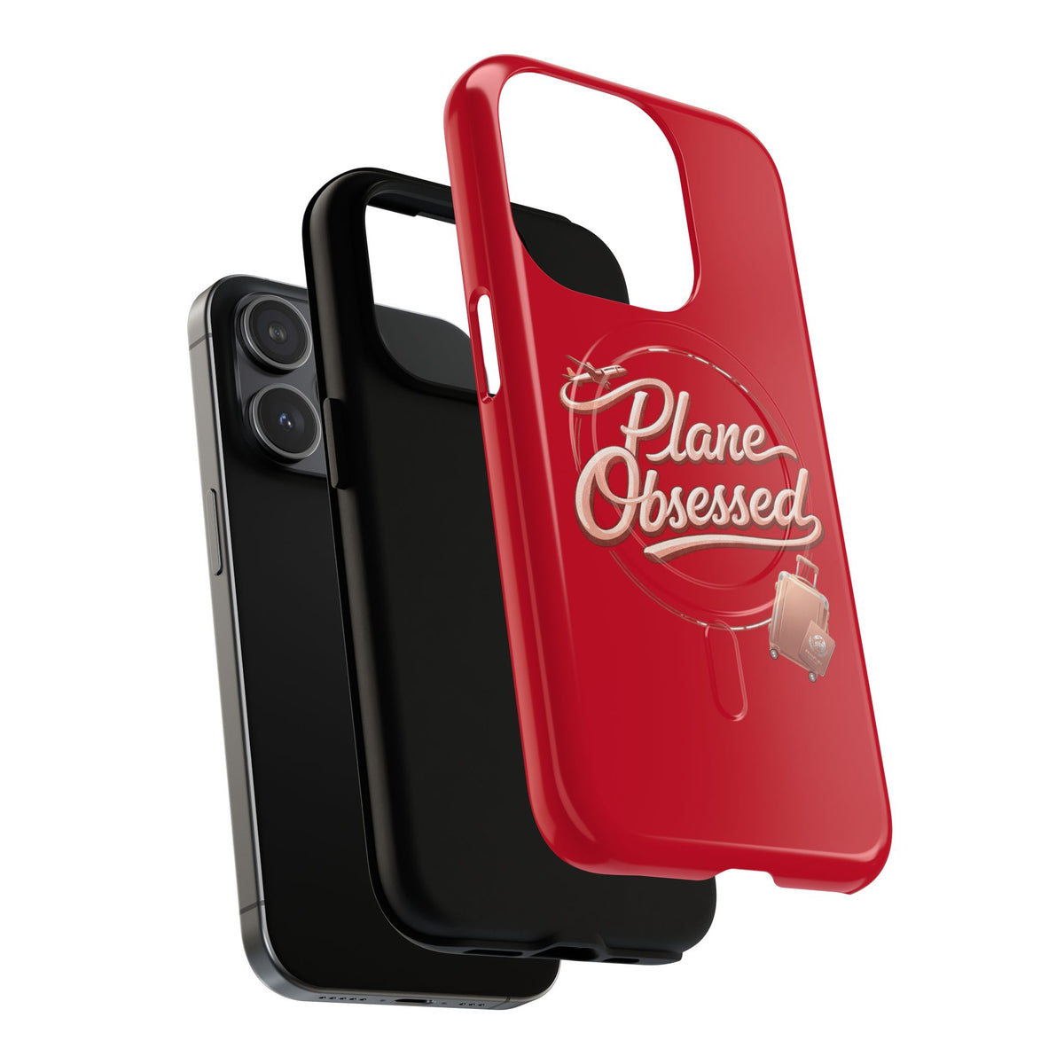 Plane Obsessed Magnetic Phone Case — Tough Protective Travel Case with Luggage Design