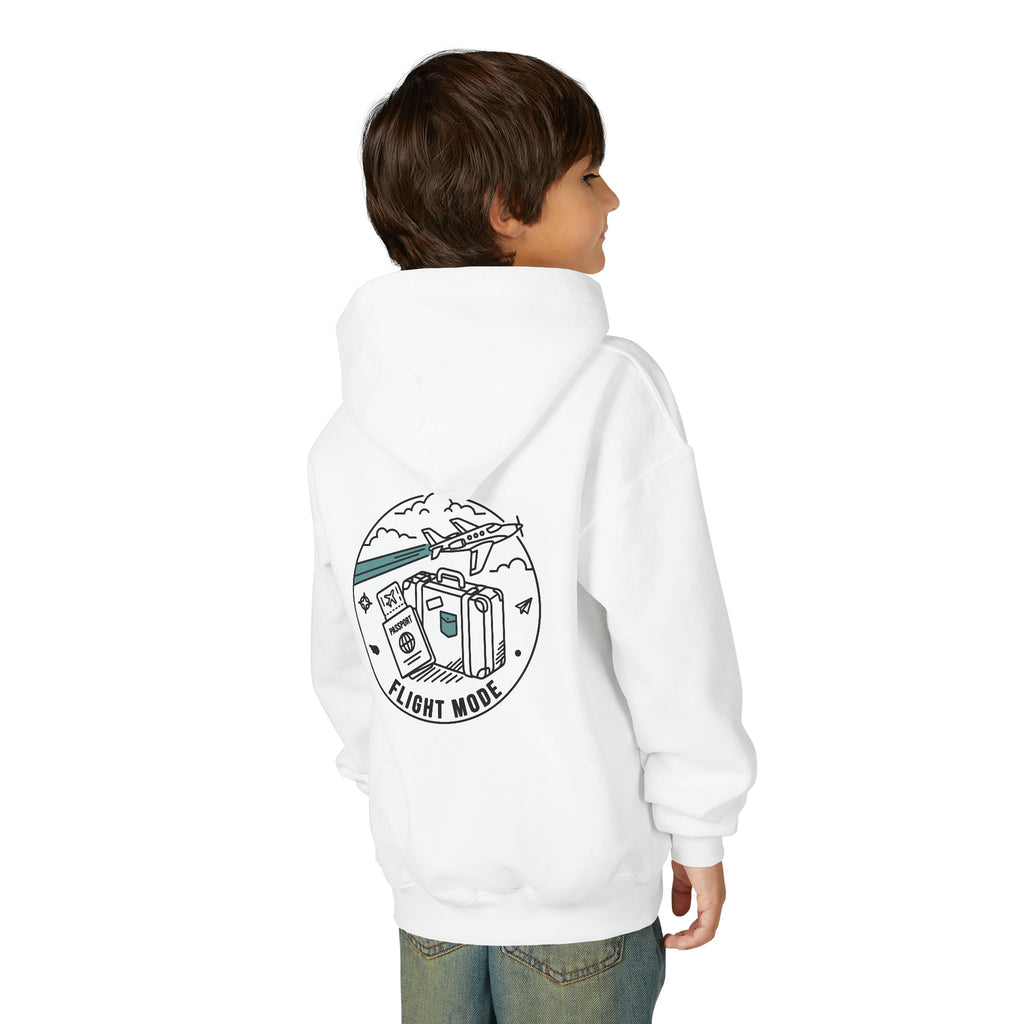 Youth Hoodie – 'Plane Obsessed' Travel Graphic Pullover (Flight Mode Design)